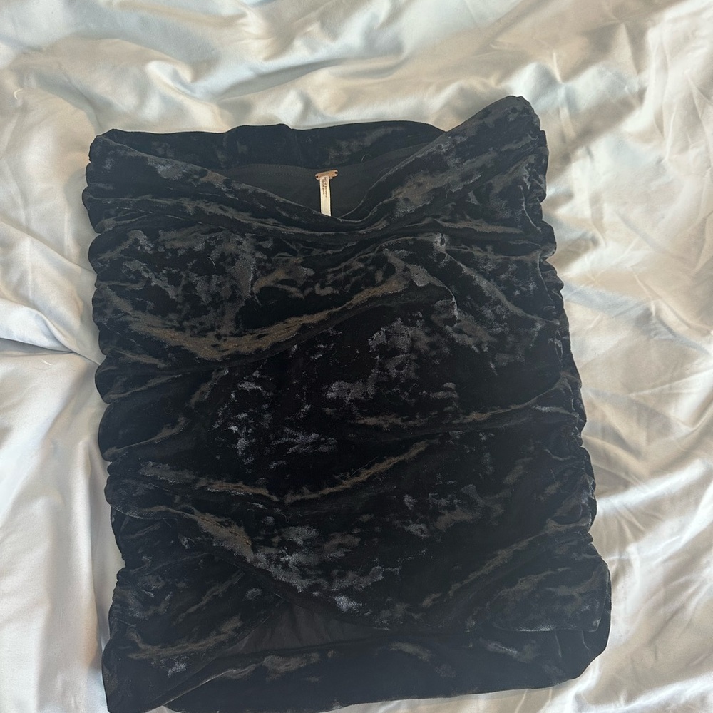 Free People Black Velvet Skirt and/or tube top